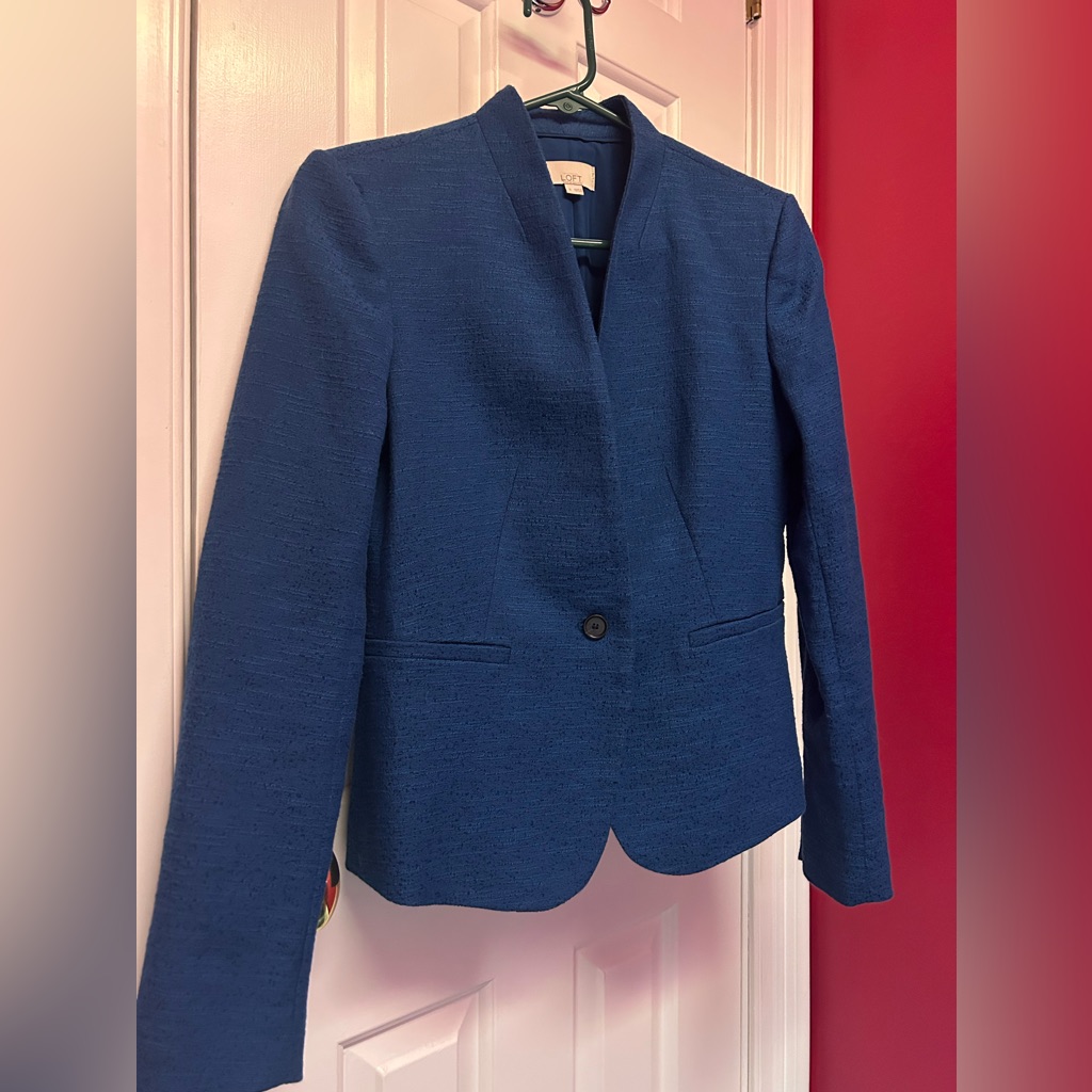 Loft Textured Blue Blazer
